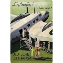 Blechschild Lufthansa Luftreisen