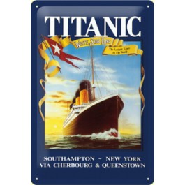 Blechschild Titanic blau
