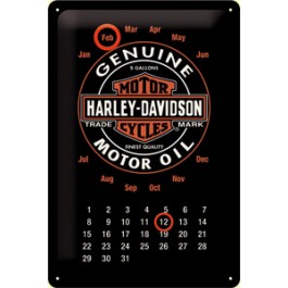 Kalender-Blechschild Harley Davidson Motor Oil
