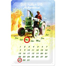 Kalender-Blechschild	MAN Ackerdiesel