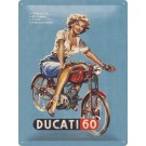 Blechschild Ducati Pin up
