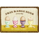 Blechschild Free Range Eggs