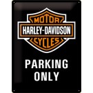 Blechschild Harley Davidson Parking Only