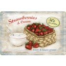 Blechschild Strawberries & Cream