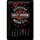Kalender-Blechschild Harley Davidson Motor Oil